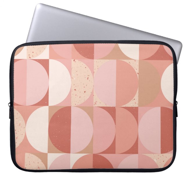 Cirkels uit het midden van de eeuw: modern geometr laptop sleeve (Voorkant)