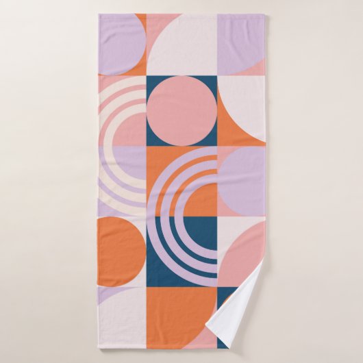 Cirkels uit het midden van de eeuw Strepen: geomet Badhanddoek (Badhanddoek)