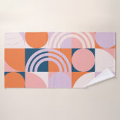 Cirkels uit het midden van de eeuw Strepen: geomet Badhanddoek (Badhanddoek)