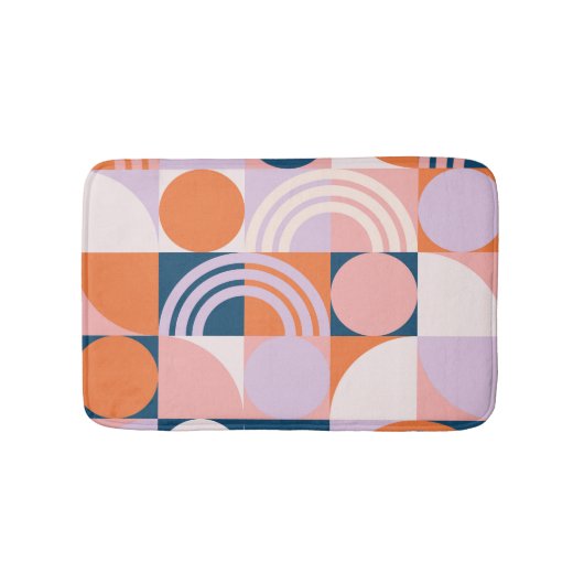 Cirkels uit het midden van de eeuw Strepen: geomet Badmat (Voorkant)