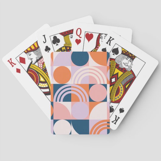 Cirkels uit het midden van de eeuw Strepen: geomet Pokerkaarten (Achterkant)