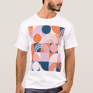 Cirkels uit het midden van de eeuw Strepen: geomet T-shirt