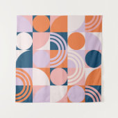 Cirkels uit het midden van de eeuw Strepen: geomet Wandkleed (Voorkant (horizontaal))