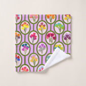 cirkels van bloemen bad handdoek (Wasdoekje)