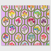 cirkels van bloemen cadeaupapier (Vlak)