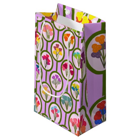 cirkels van bloemen klein cadeauzakje (Voorkant Gekanteld)