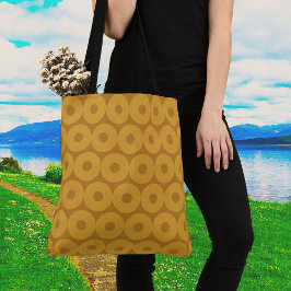 Cirkels van Brown Funky Tote Bag