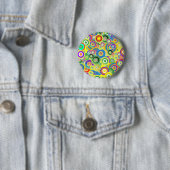 Cirkels van kleuren ronde button 5,7 cm (In situ)