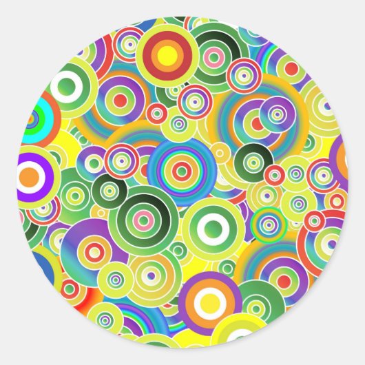 Cirkels van kleuren ronde sticker (Voorkant)