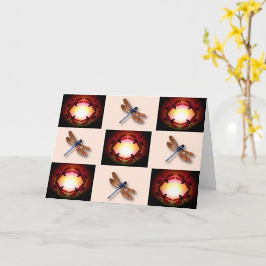 Cirkels van libellen kaart (Gele Bloem)