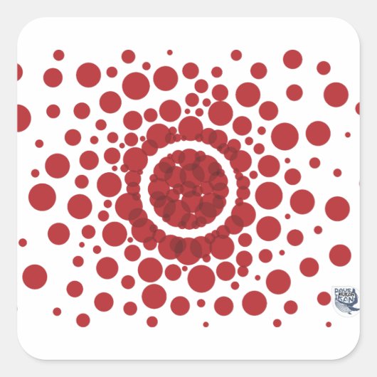 cirkels vierkante sticker (Voorkant)