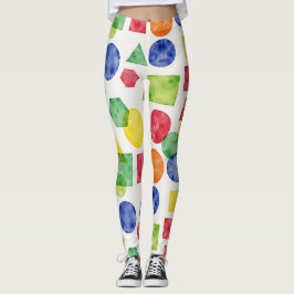 Cirkels, vierkanten, driehoeken, zeshoeken patroon leggings