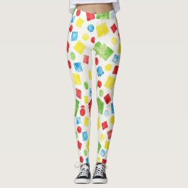 Cirkels, vierkanten, driehoeken, zeshoeken patroon leggings