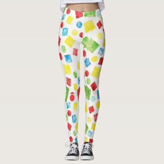 Cirkels, vierkanten, driehoeken, zeshoeken patroon leggings