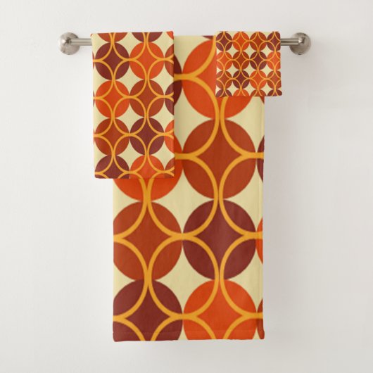Cirkels voor cirkels - Oranje en bruin Bad Handdoek (Insitu)