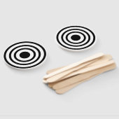 Cirkels voor Novelty Black en White Bullseyes Handwaaier (Niet-gemonteerd)