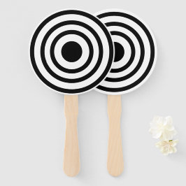 Cirkels voor Novelty Black en White Bullseyes Handwaaier