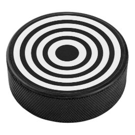 Cirkels voor Novelty Black en White Bullseyes Hockey Puck