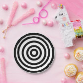 Cirkels voor Novelty Black en White Bullseyes Papieren Bordje (Feest)