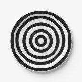 Cirkels voor Novelty Black en White Bullseyes Papieren Bordje (Voorkant)