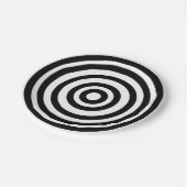 Cirkels voor Novelty Black en White Bullseyes Papieren Bordje (Gekanteld)