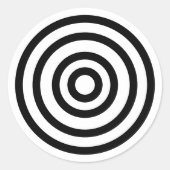 Cirkels voor Novelty Black en White Bullseyes Ronde Sticker (Voorkant)