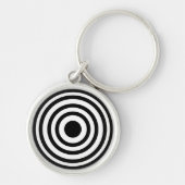 Cirkels voor Novelty Black en White Bullseyes Sleutelhanger (Voorkant)