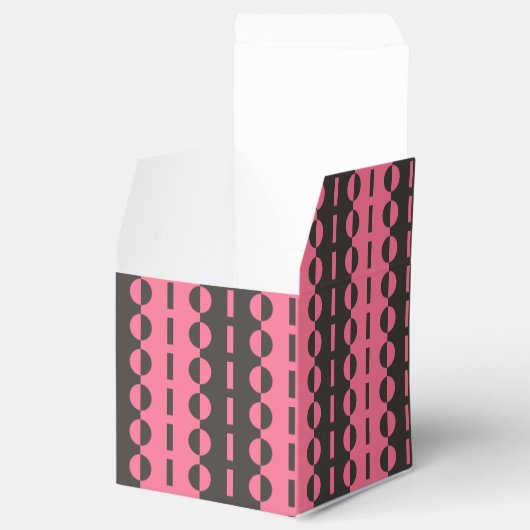 Cirkels voor strepen - Koolstof en roze Klassiek Bedankdoosjes (Geopend)