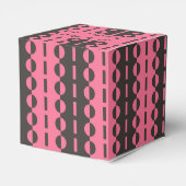 Cirkels voor strepen - Koolstof en roze Klassiek Bedankdoosjes (Achterkant)