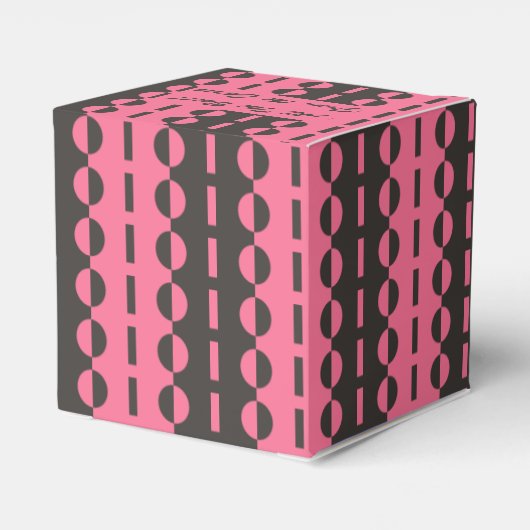 Cirkels voor strepen - Koolstof en roze Klassiek Bedankdoosjes (Achterkant)