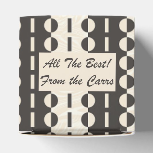 Cirkels voor strips - Koolstofcrèmehart Bedankdoosjes (Bovenkant)