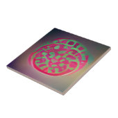 Cirkels watermeloen groene achtergrondverlichting  tegeltje (Zijkant)