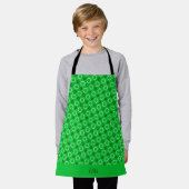 Cirkels Wit Groen Minimale Patroon Schort (Gedragen)