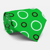 Cirkels Wit Groen Minimale Patroon Stropdas (Opgerold)