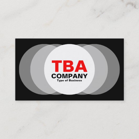 Cirkels - zwart visitekaartje (Voorkant)