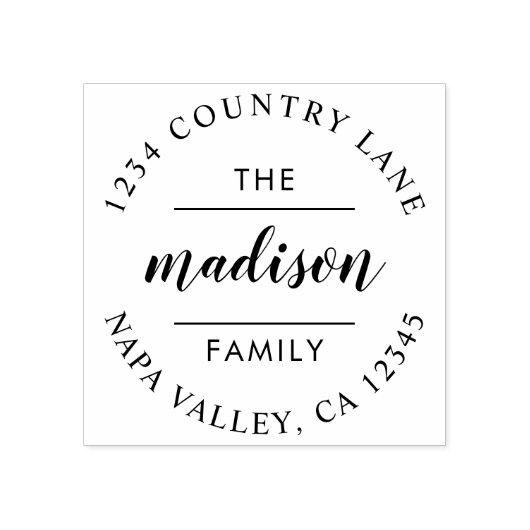 Cirkelscript | Creëer Uw eigen retouradres Rubberstempel (Afrduk)