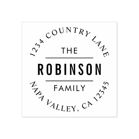 Cirkelscript | Creëer Uw eigen retouradres Rubberstempel (Afrduk)