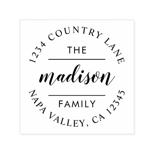 Cirkelscript | Creëer Uw eigen retouradres Zelfinktende Stempel (Design)