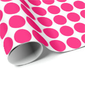 Cirkelspots - Neon Red op wit Cadeaupapier (Rol Hoek)