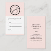 cirkelstempel Logo roze afspraak Afsprakenkaartje (Voorkant / Achterkant)