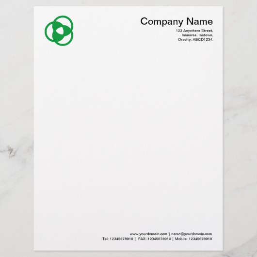 Cirkelsymbool 05 snijden - Groen gras Custom Briefhoofd (Voorkant)