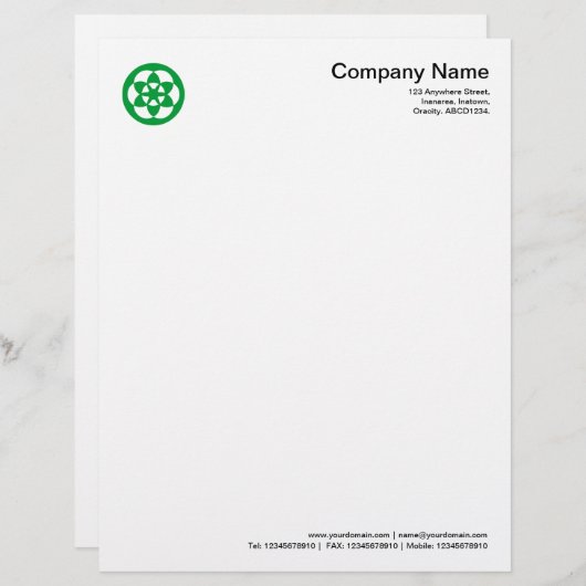 Cirkelsymbool snijden - Groen Custom Briefhoofd (Voorkant / Achterkant)