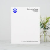 Cirkelsymbool uitsnijden - Blauw Persoonlijk Briefhoofd (Staand voorkant)