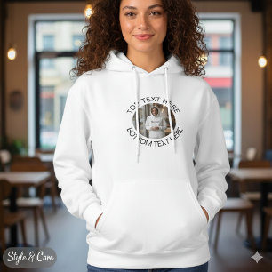 Cirkeltekst met afbeelding Stijlvolle Douane Vrouw Hoodie