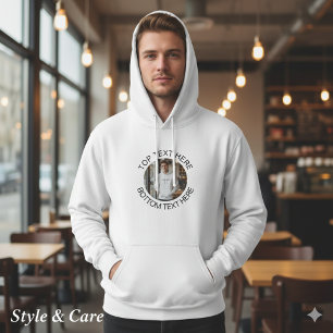 Cirkeltekst met afbeelding Stijlvolle gepersonalis Hoodie