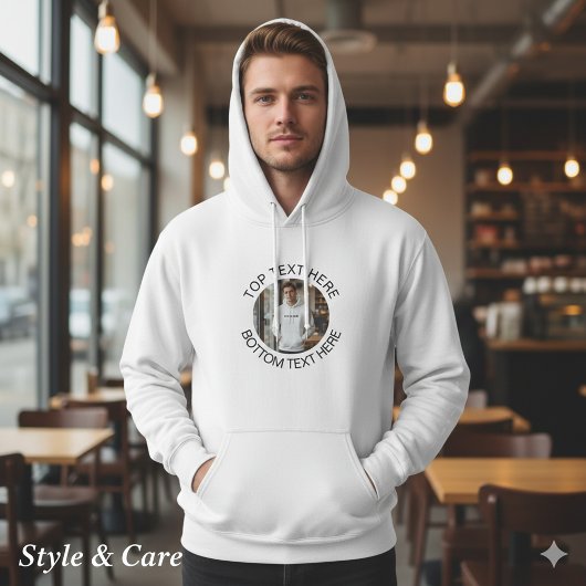 Cirkeltekst met afbeelding Stijlvolle gepersonalis Hoodie