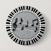 Cirkeltoetsen van Piano met muzieknotitiecentrum Ronde Button 7,6 Cm (Voorkant)