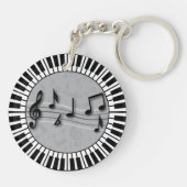 Cirkeltoetsen van Piano met muzieknotitiecentrum Sleutelhanger (Achterkant)