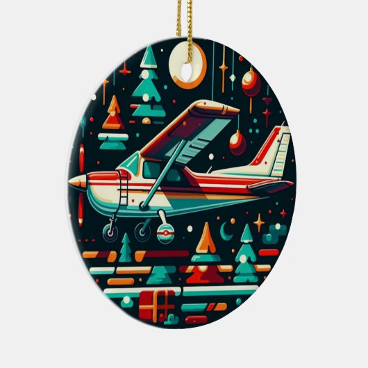 Cirkelvliegtuig Cessna Classic keramisch Ornament (Rechts)