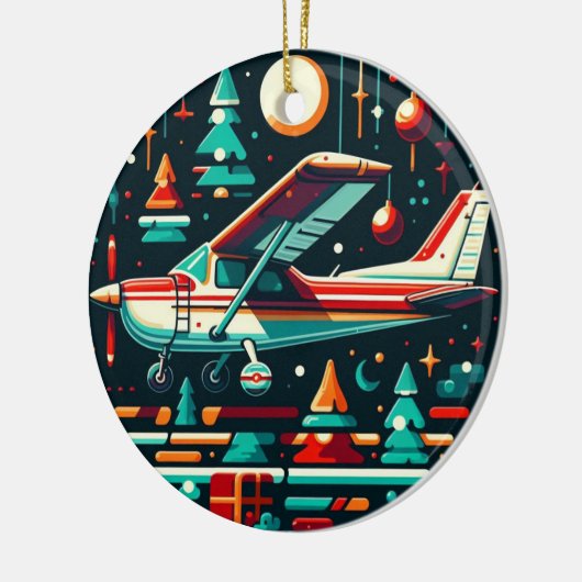 Cirkelvliegtuig Cessna Classic keramisch Ornament (Links)